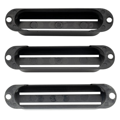 Musiclily Basic Plastic Rail Blade Guitar Single Coil Sized Humbucker Pickup Covers Set for Strat Style