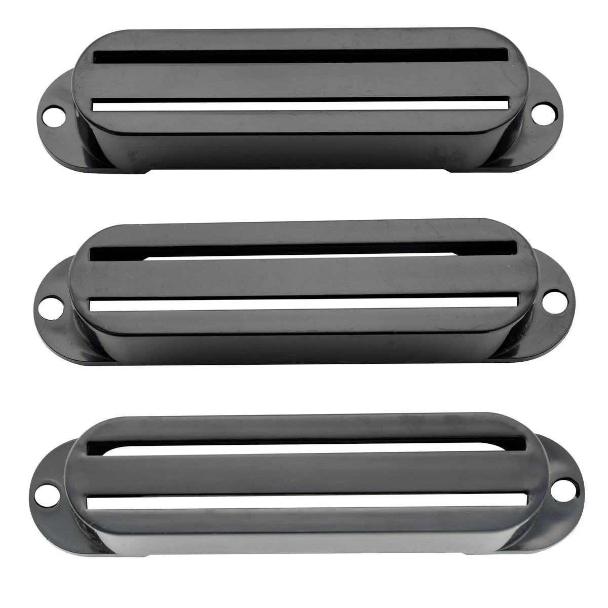 Musiclily Basic Plastic Rail Blade Guitar Single Coil Sized Humbucker Pickup Covers Set for Strat Style
