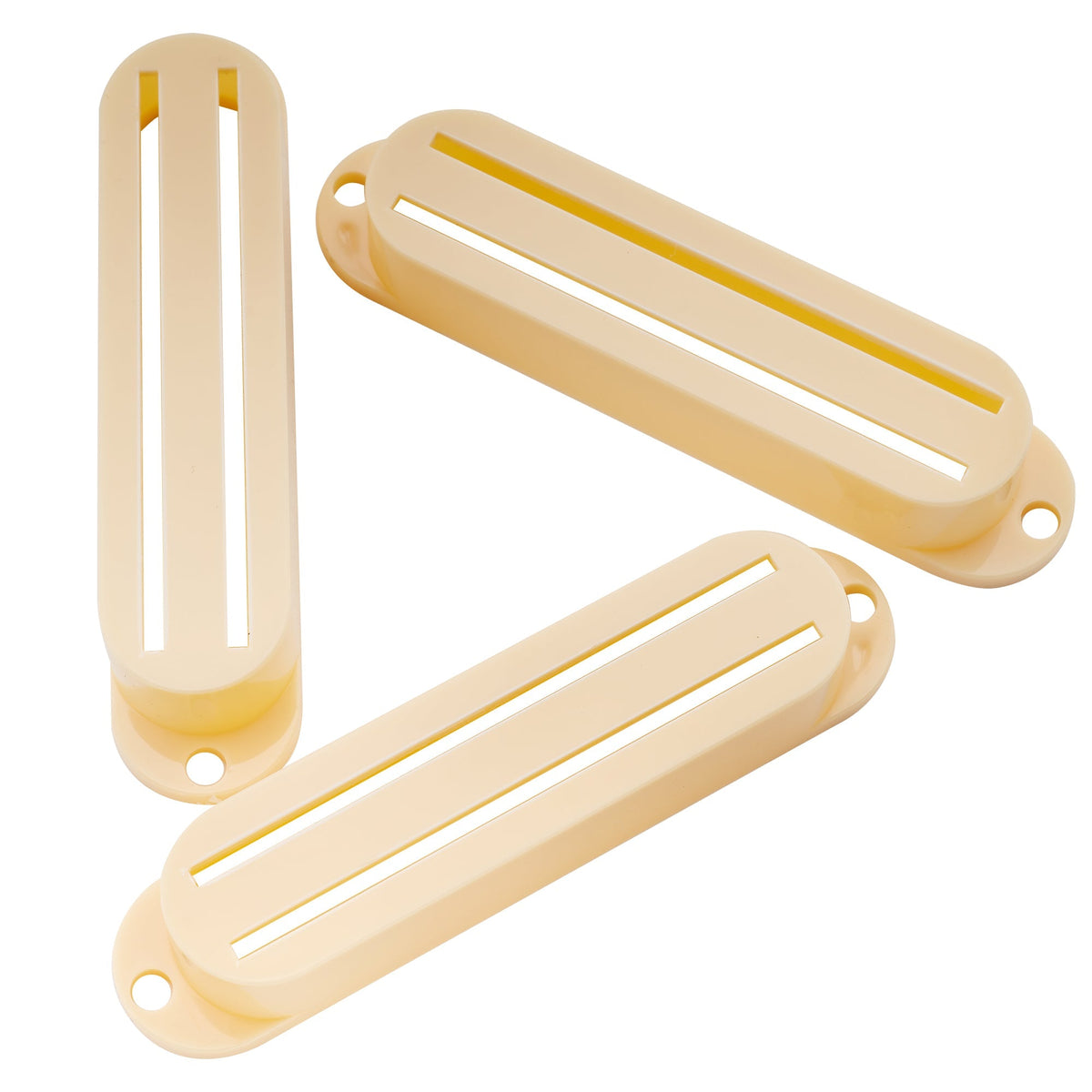 Musiclily Basic Plastic Rail Blade Guitar Single Coil Sized Humbucker Pickup Covers Set for Strat Style