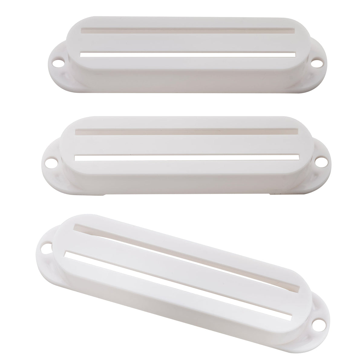 Musiclily Basic Plastic Rail Blade Guitar Single Coil Sized Humbucker Pickup Covers Set for Strat Style