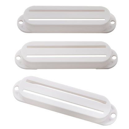 Musiclily Basic Plastic Rail Blade Guitar Single Coil Sized Humbucker Pickup Covers Set for Strat Style