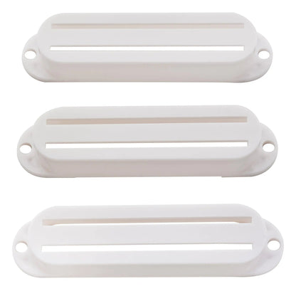 Musiclily Basic Plastic Rail Blade Guitar Single Coil Sized Humbucker Pickup Covers Set for Strat Style