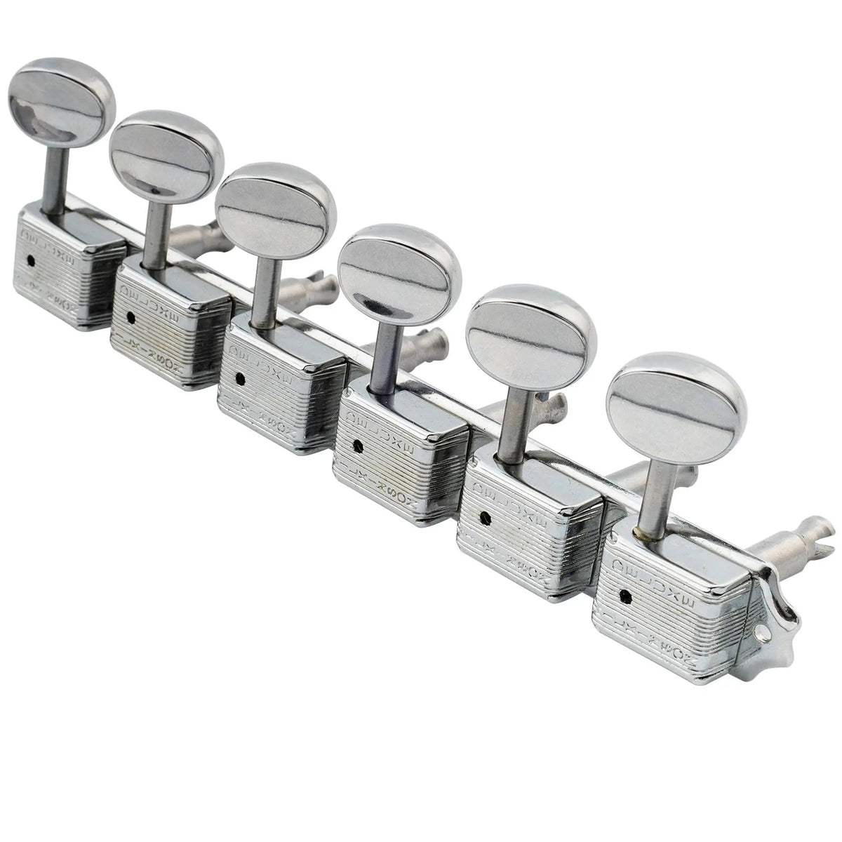 Wilkinson Deluxe Vintage 6-on-a-strip In line Split Shaft Tuners Tuning Pegs Keys Machine Heads Set for Squier/Fender Classic Vibe Strat/Tele Style Guitar