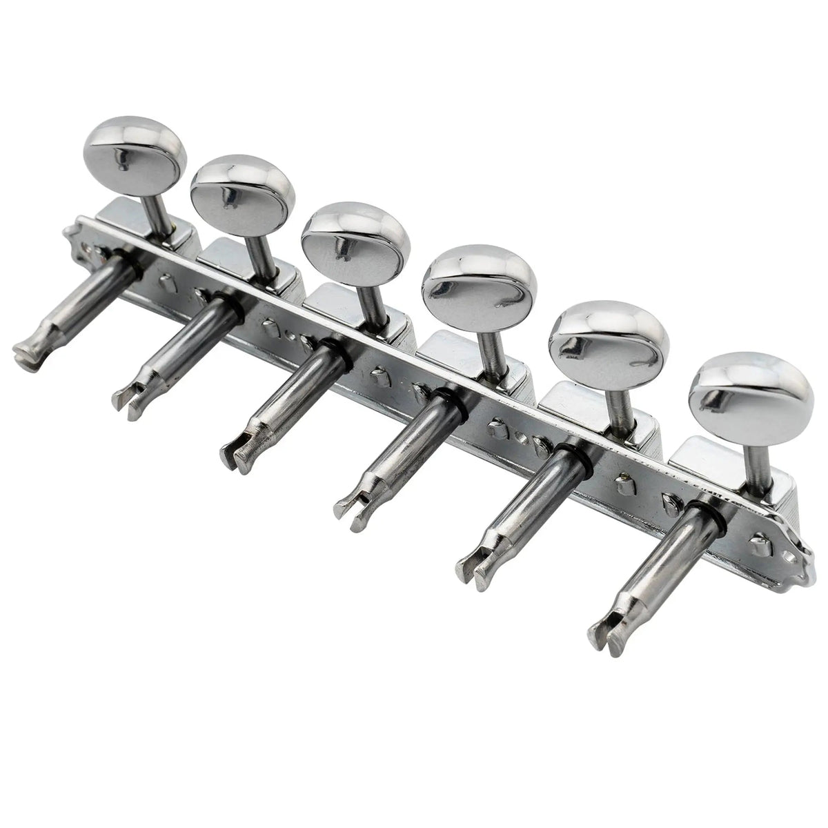 Wilkinson Deluxe Vintage 6-on-a-strip In line Split Shaft Tuners Tuning Pegs Keys Machine Heads Set for Squier/Fender Classic Vibe Strat/Tele Style Guitar