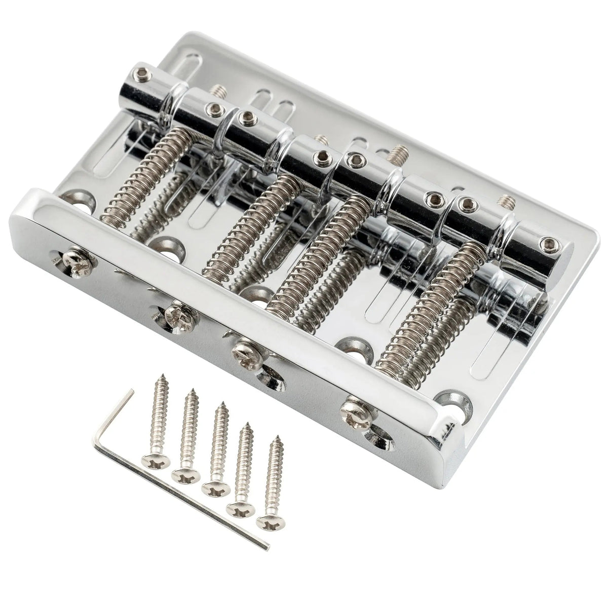 Musiclily Pro BB003 57mm (2-1/4 inch) String Spacing Heavy Duty 4-String Bass Bridge Assembly