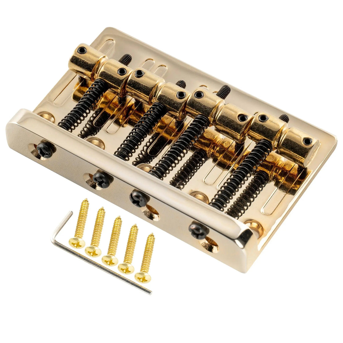 Musiclily Pro BB003 57mm (2-1/4 inch) String Spacing Heavy Duty 4-String Bass Bridge Assembly
