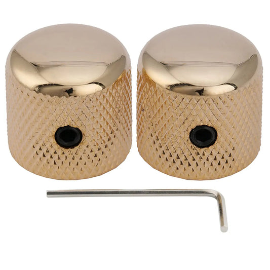 Musiclily Pro 6mm Steel Dome Control Knob with Set Screw for Electric Guitar Bass, Set of 2