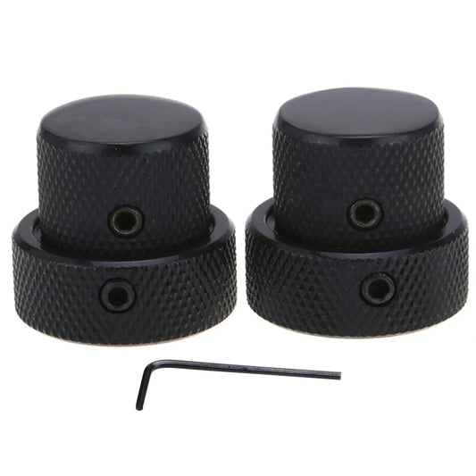 Musiclily Pro Steel Universal Dual Concentric Stacked Brass Shaft Control Knob for Electric Guitar Bass, Set of 2