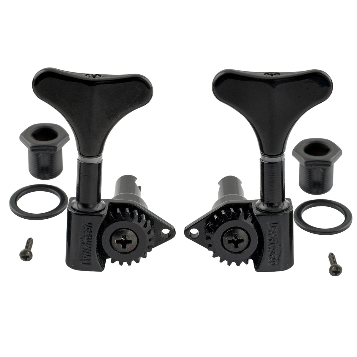 Wilkinson 2R2L 20:1 Ratio Open Gear Machine Heads for Ibanez Style Electric Bass Tuners Bass Tuning Pegs Keys