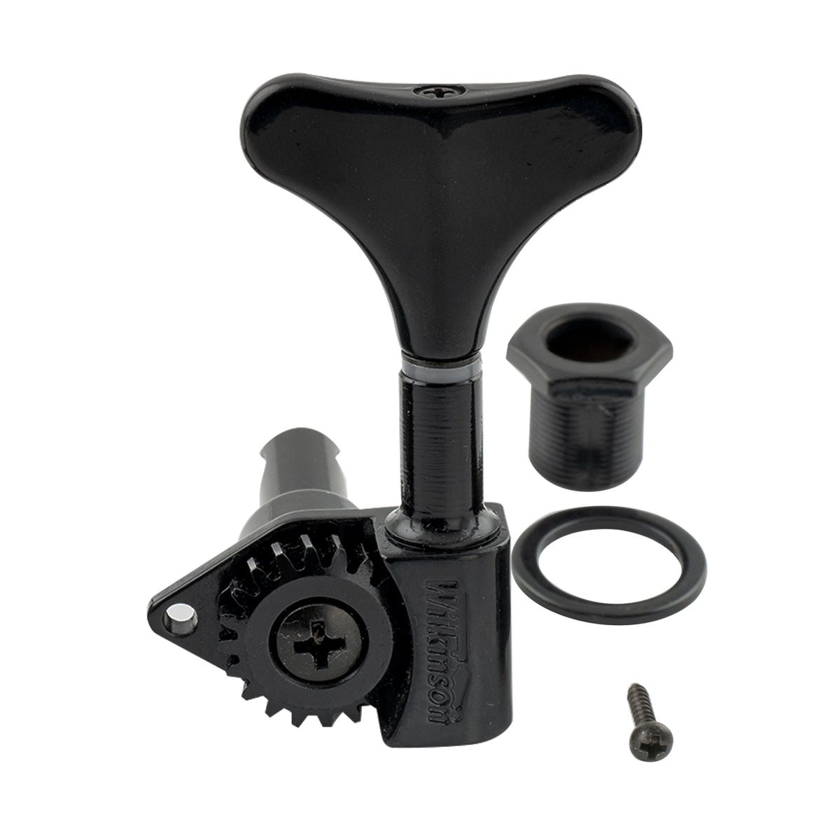 Wilkinson Single 20:1 Ratio Open Gear Machine Head Treble Side Tuner Tuning Peg Key with Y-Style Button for Electric Bass