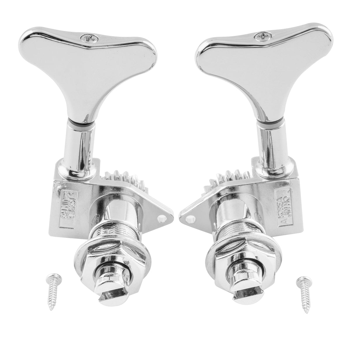 Wilkinson 2R2L 20:1 Ratio Open Gear Machine Heads for Ibanez Style Electric Bass Tuners Bass Tuning Pegs Keys