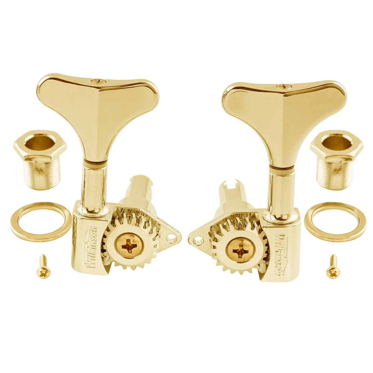 Wilkinson 2R2L 20:1 Ratio Open Gear Machine Heads for Ibanez Style Electric Bass Tuners Bass Tuning Pegs Keys