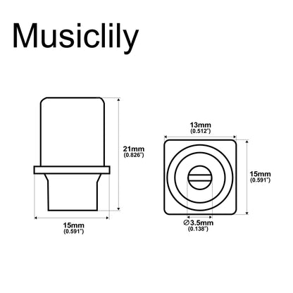 Musiclily Pro Metric Size Top Hat Guitar Switch Tips 3 Way Pickup Selector Switch Knobs for Import Squier Tele Style, Set of 2