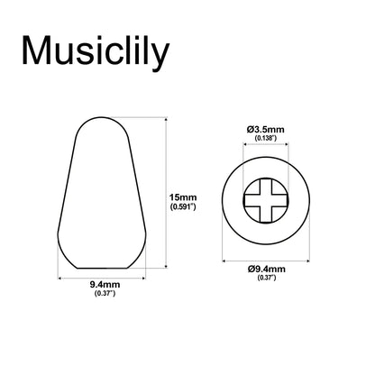 Musiclily Pro Metric Size Guitar 5-Way Switch Tips Switch Lever Knobs for Import Strat Style Electric Guitar, Set of 2