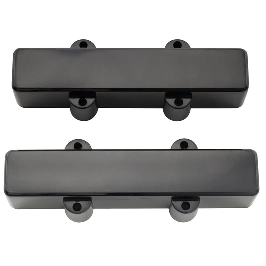 Musiclily Pro Plastic F91.6/R95mm Jazz Bass Pickup Covers No Holes Set for Fender J-bass (Set of 2)