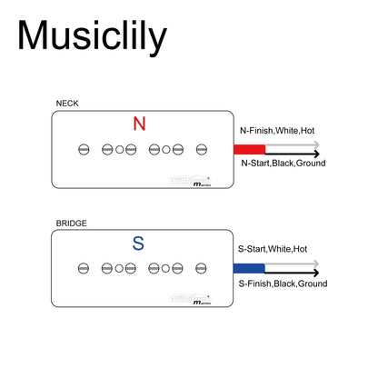 Wilkinson M Series Alnico 5 P90 Soapbar Pickups Neck and Bridge Set for LP SG Style Electric Guitar