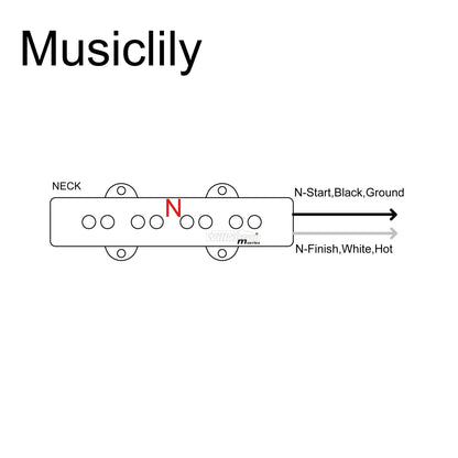 Wilkinson M-series WOJB Variable Gauss Vintage Tone Alnico 5 Single Coil Neck Pickup for 4-string Jazz Bass