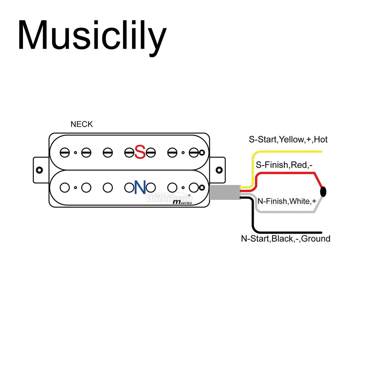 Wilkinson M Series WOH Classical Open Style Ceramic Humbucker Neck Pickup for 7-String Electric Guitar