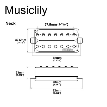 Wilkinson M Series WOH Classical Open Style Ceramic Humbucker Neck Pickup for 7-String Electric Guitar