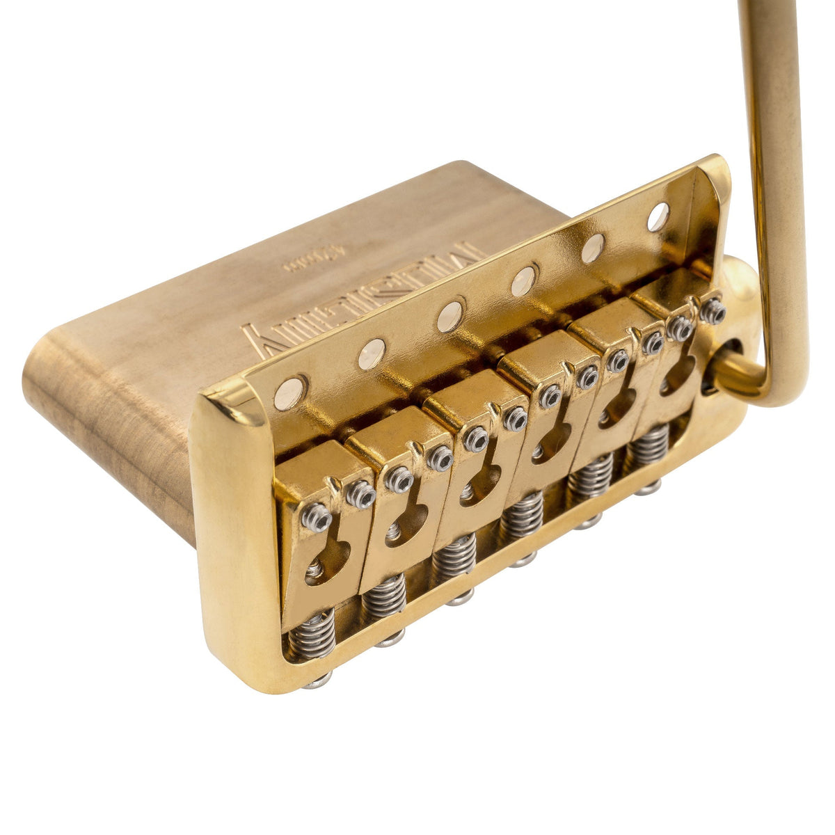 Musiclily Ultra BV005 52.5mm(2-1/16 inch) Full Solid Brass 6-Screw Knife Edge Tremolo Bridge for Strat Style Electric Guitar