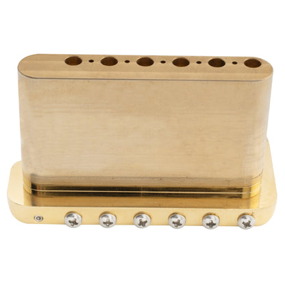 Musiclily Ultra BV005 52.5mm(2-1/16 inch) Full Solid Brass 6-Screw Knife Edge Tremolo Bridge for Strat Style Electric Guitar