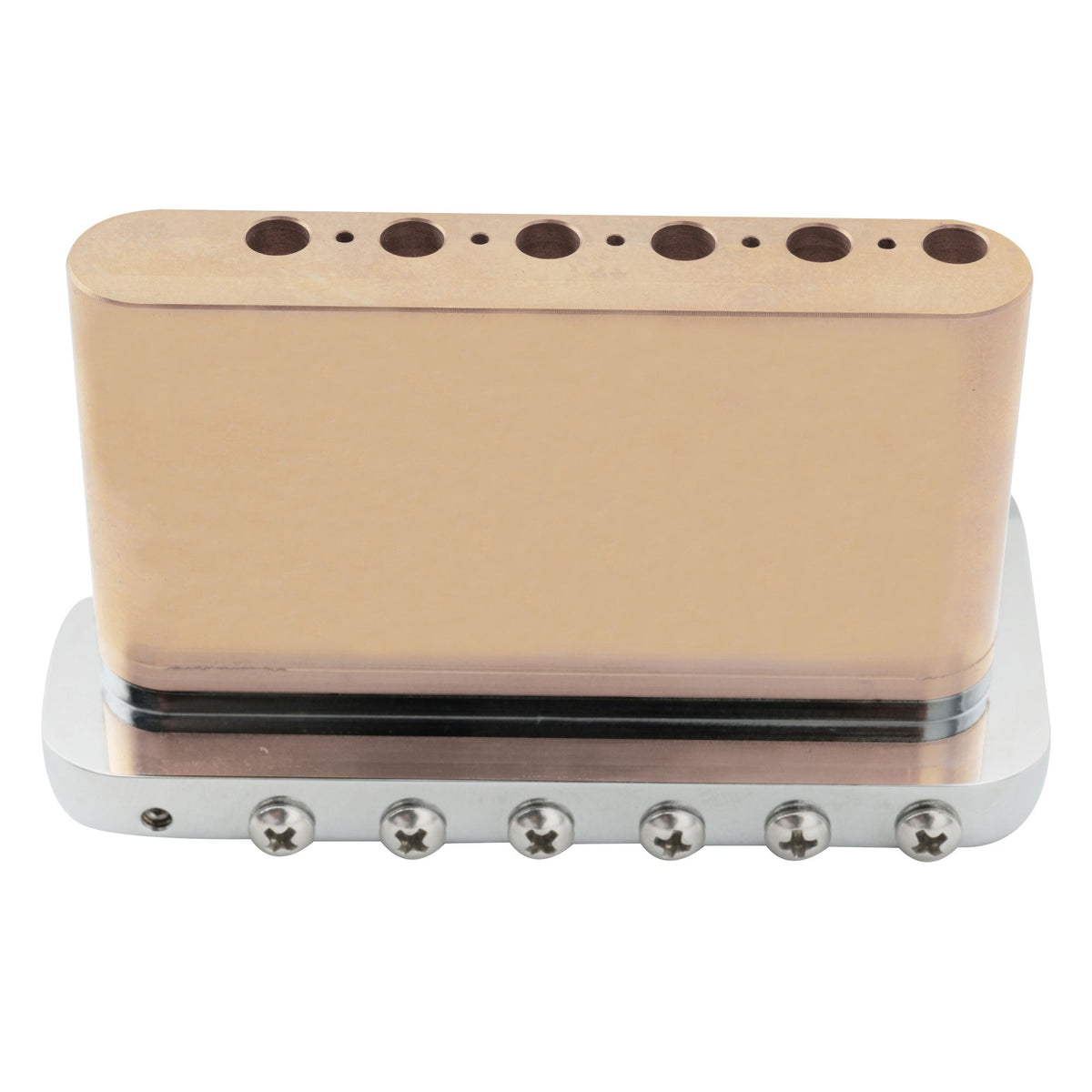 Musiclily Ultra BV005 52.5mm(2-1/16 inch) Full Solid Brass 6-Screw Knife Edge Tremolo Bridge for Strat Style Electric Guitar