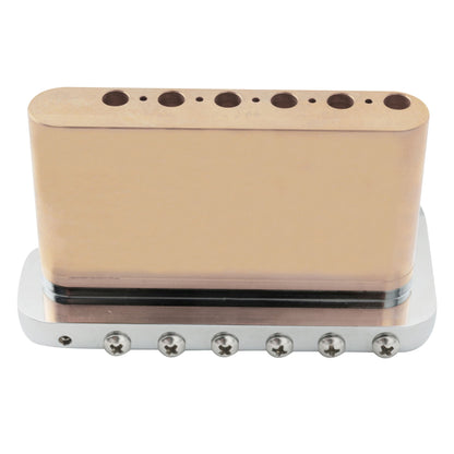 Musiclily Ultra BV005 52.5mm(2-1/16 inch) Full Solid Brass 6-Screw Knife Edge Tremolo Bridge for Strat Style Electric Guitar