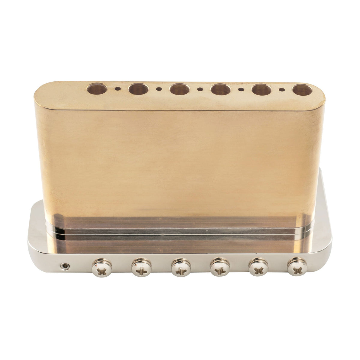 Musiclily Ultra BV005 52.5mm(2-1/16 inch) Full Solid Brass 6-Screw Knife Edge Tremolo Bridge for Strat Style Electric Guitar