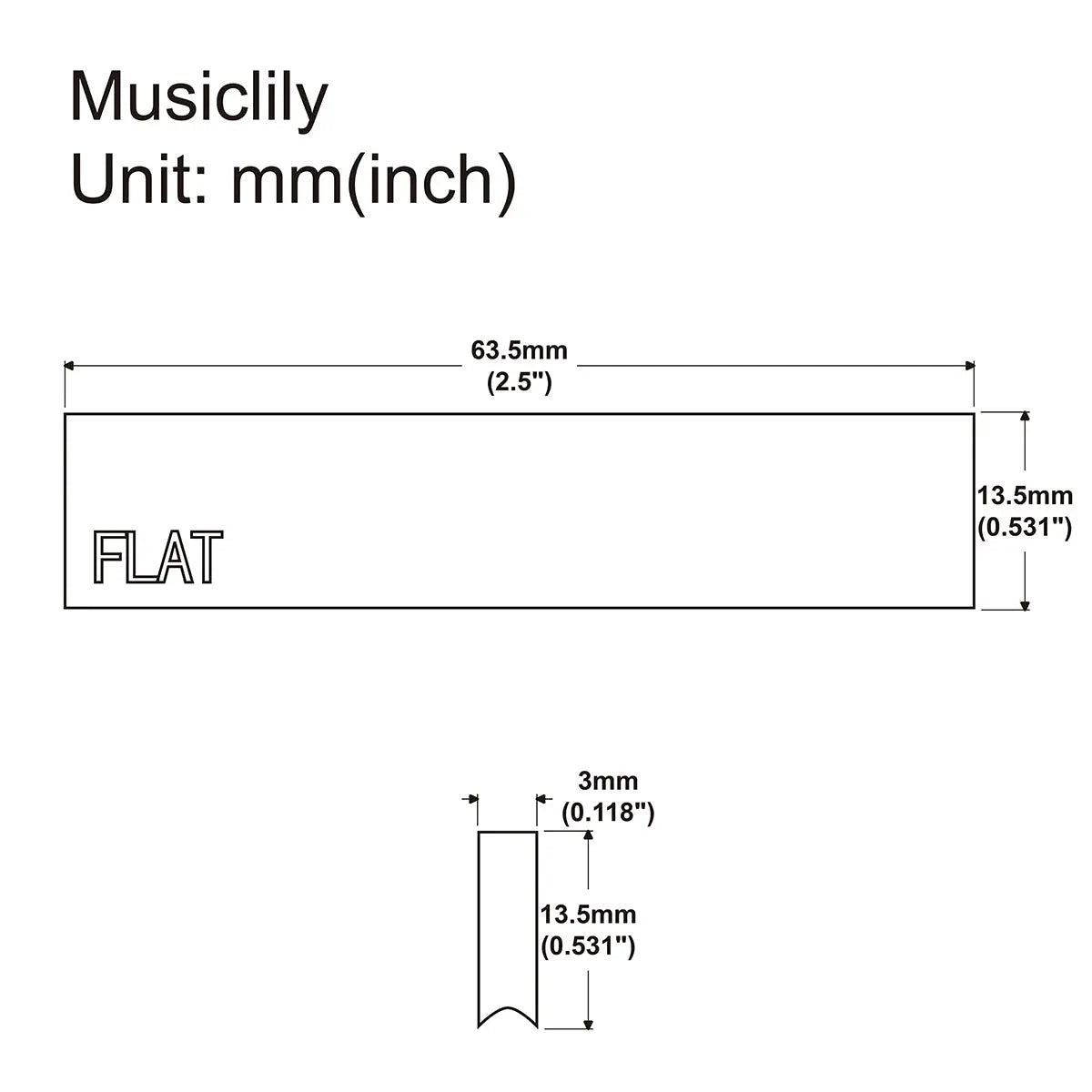 Musiclily Ultra Flat Full Solid Brass Fret Press Caul Insert for Acoustic Electric Guitar Bass