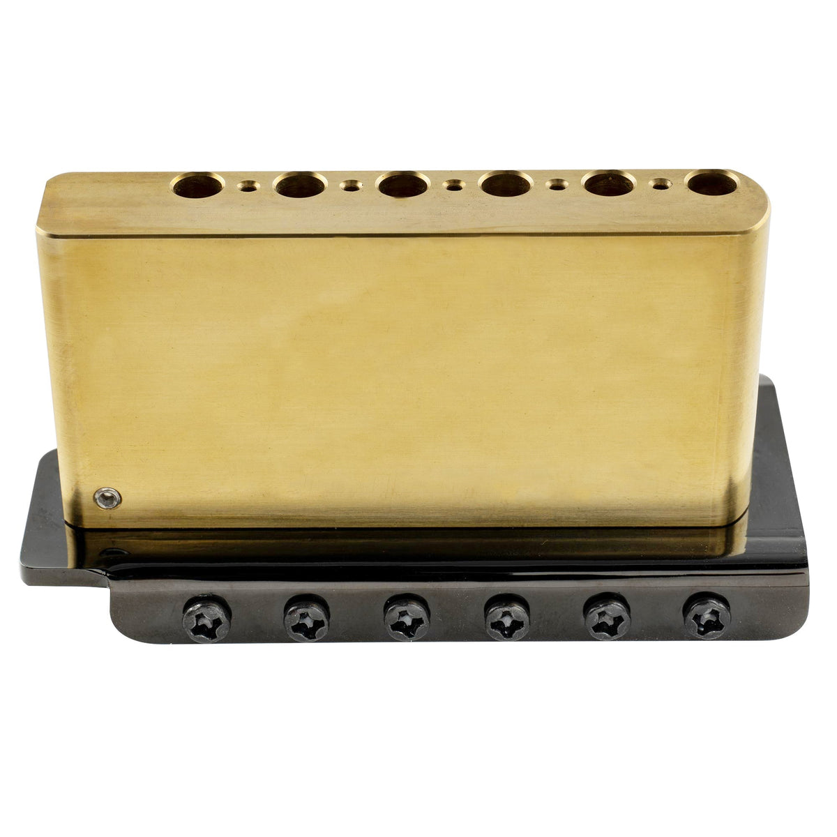Musiclily Ultra BV007 52.5mm(2-1/16 inch) Standard 6-Screw ST Tremolo Bridge with Modern Brass Saddles 36mm Solid Brass Block Push-In Arm for Strat Style Electric Guitar