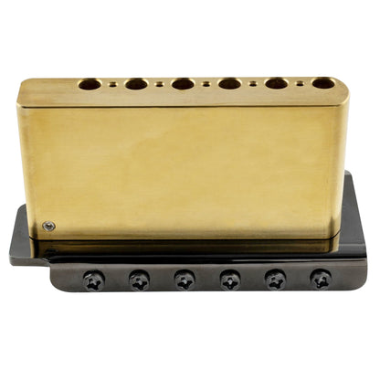 Musiclily Ultra BV007 52.5mm(2-1/16 inch) Standard 6-Screw ST Tremolo Bridge with Modern Brass Saddles 36mm Solid Brass Block Push-In Arm for Strat Style Electric Guitar