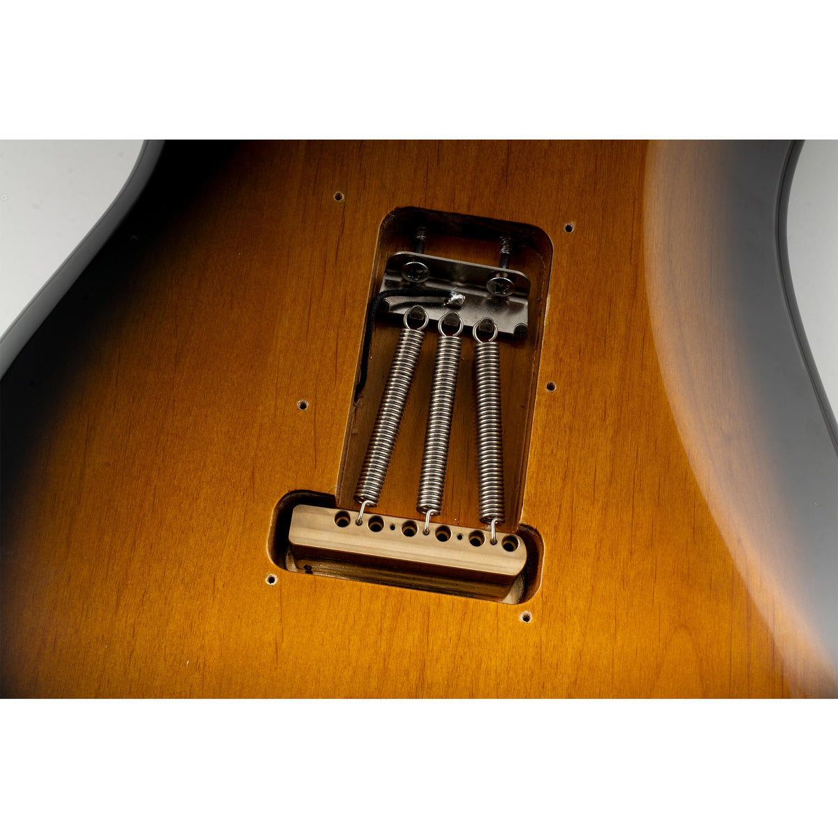 Musiclily Ultra BV007 52.5mm(2-1/16 inch) Standard 6-Screw ST Tremolo Bridge with Modern Brass Saddles 36mm Solid Brass Block Push-In Arm for Strat Style Electric Guitar