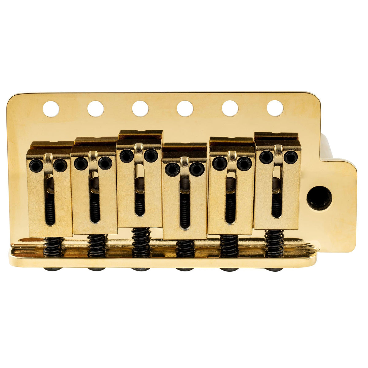 Musiclily Ultra BV007 52.5mm(2-1/16 inch) Standard 6-Screw ST Tremolo Bridge with Modern Brass Saddles 36mm Solid Brass Block Push-In Arm for Strat Style Electric Guitar