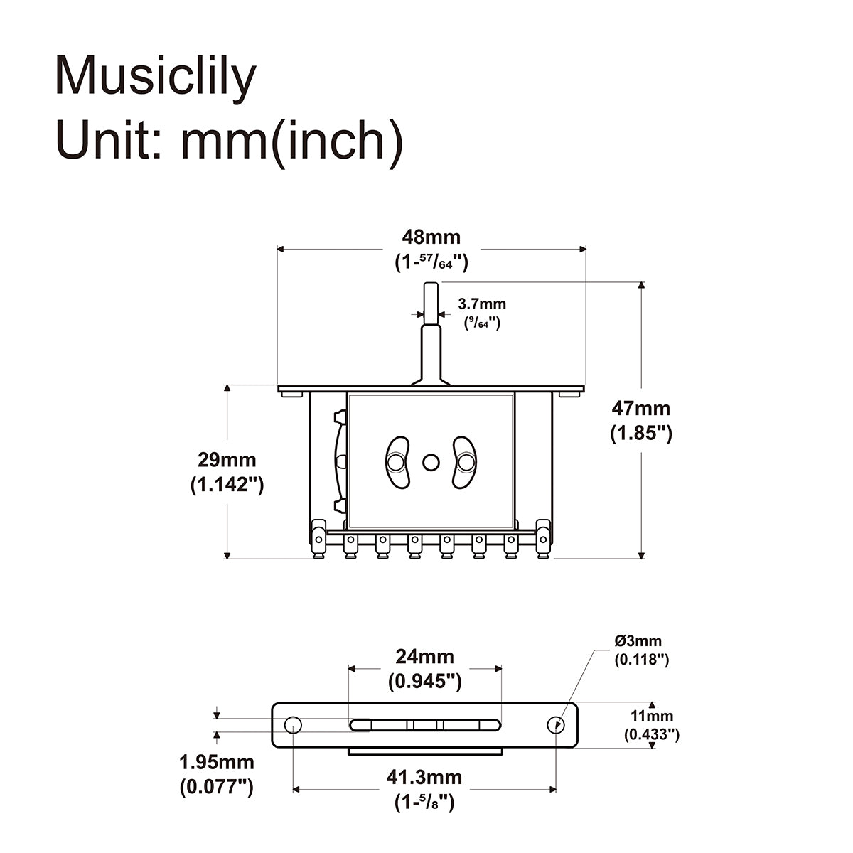 Musiclily Pro 5-Way Pickup Selector Blade Switch for Imported Strat Style Electric Guitar
