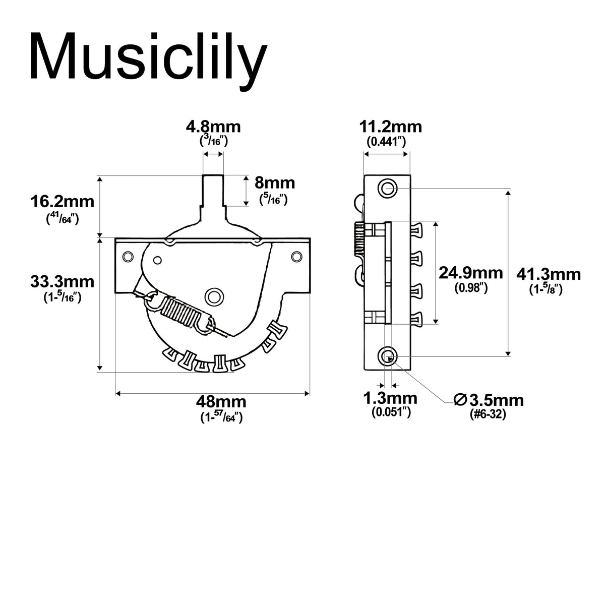 CRL 3-Way Pickup Selector Blade Switch for Tele Style Electric Guitar
