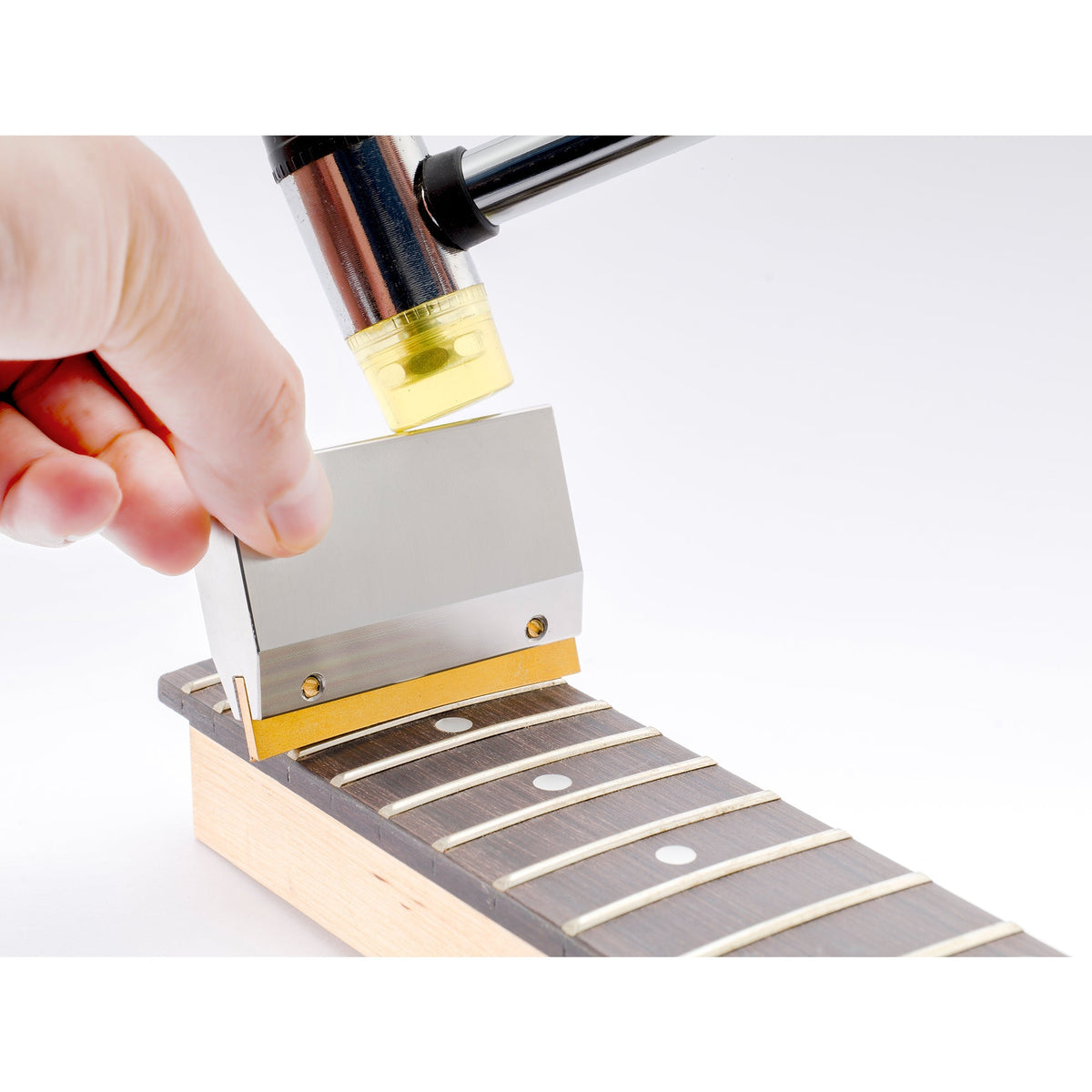 Musiclily Pro Luthier Tool Guitar Bass Fret Press Caul Stainless Steel Block