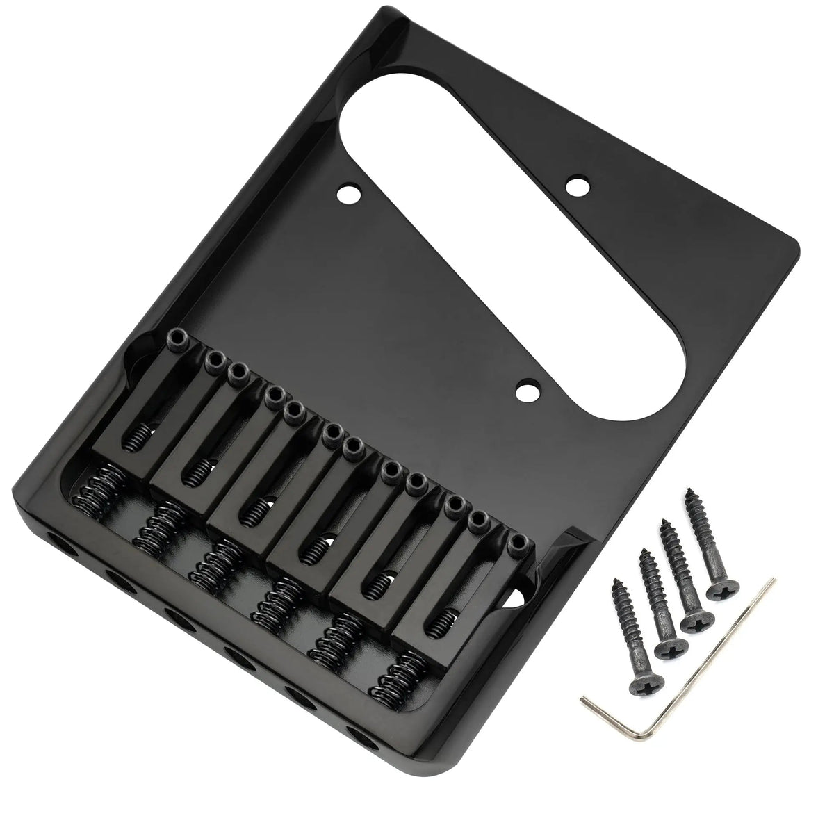 Musiclily Ultra BT004 54mm (2-1/8 inch) String Spacing Full Solid Brass Heavy Duty Asymmetric String-through-body Tele Style Electric Guitar Bridge