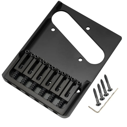 Musiclily Ultra BT004 54mm (2-1/8 inch) String Spacing Full Solid Brass Heavy Duty Asymmetric String-through-body Tele Style Electric Guitar Bridge