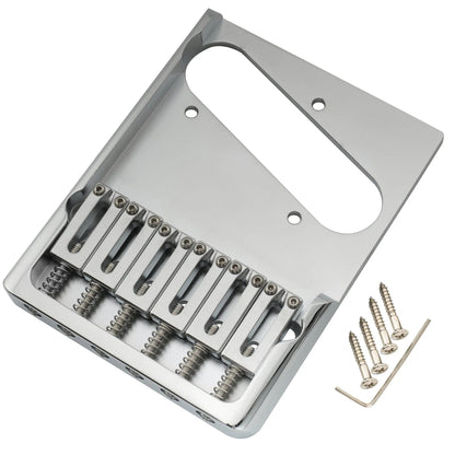 Musiclily Ultra BT004 54mm (2-1/8 inch) String Spacing Full Solid Brass Heavy Duty Asymmetric String-through-body Tele Style Electric Guitar Bridge