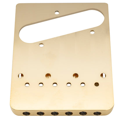 Musiclily Ultra BT004 54mm (2-1/8 inch) String Spacing Full Solid Brass Heavy Duty Asymmetric String-through-body Tele Style Electric Guitar Bridge