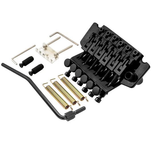 Musiclily Pro BL001 54mm (2-1/8 inch) String Spacing Double Locking Tremolo Bridge with 34mm Full Solid Brass Block for FR Style Electric Guitar