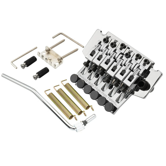 Musiclily Pro 54mm (2-1/8 inch) String Spacing Low Profile Double Locking Tremolo Bridge with 34mm Full Solid Brass Block for FR Style Electric Guitar