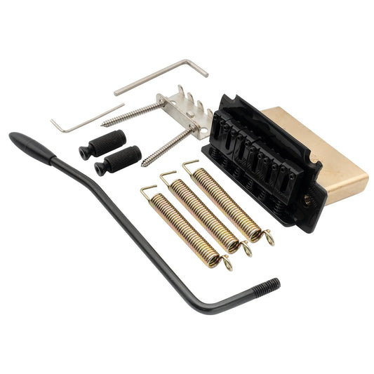 Musiclily Pro BV010 52.5mm 2-Point Modern Style Saddles Guitar Tremolo Bridge with 40mm Solid Brass Block for Squier Strat Style Electric Guitar
