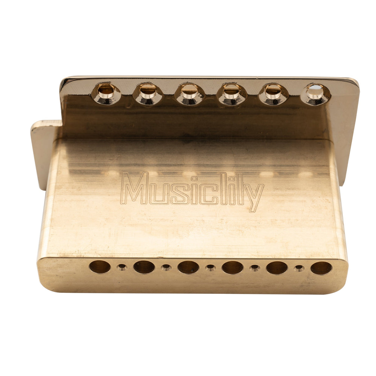 Musiclily Pro BV013 52.5mm 6-Screw Vintage Style Steel Bent Saddles Guitar Tremolo Bridge with 40mm Solid Brass Block for Squier Strat Style Electric Guitar