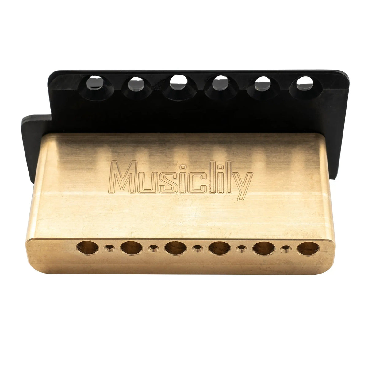 Musiclily Pro BV015 52.5mm 6-Screw Modern Style Saddles Guitar Tremolo Bridge with 36mm Solid Brass Block for Squier Strat Style Electric Guitar