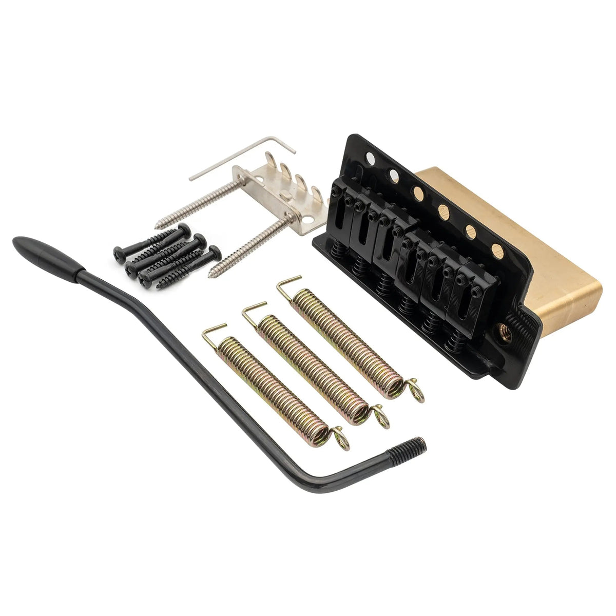 Musiclily Pro BV015 52.5mm 6-Screw Modern Style Saddles Guitar Tremolo Bridge with 36mm Solid Brass Block for Squier Strat Style Electric Guitar