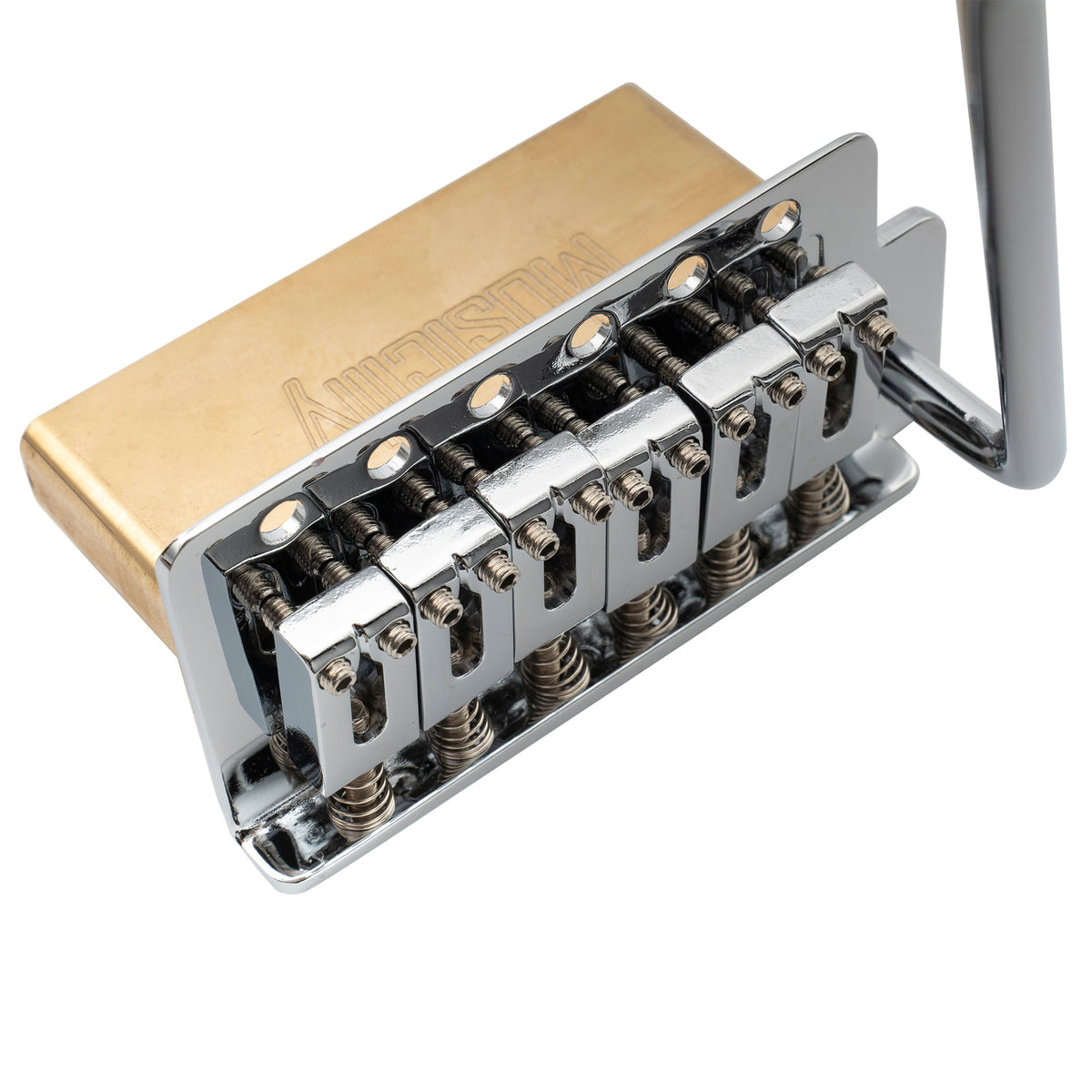 Musiclily Pro BV015 52.5mm 6-Screw Modern Style Saddles Guitar Tremolo Bridge with 36mm Solid Brass Block for Squier Strat Style Electric Guitar