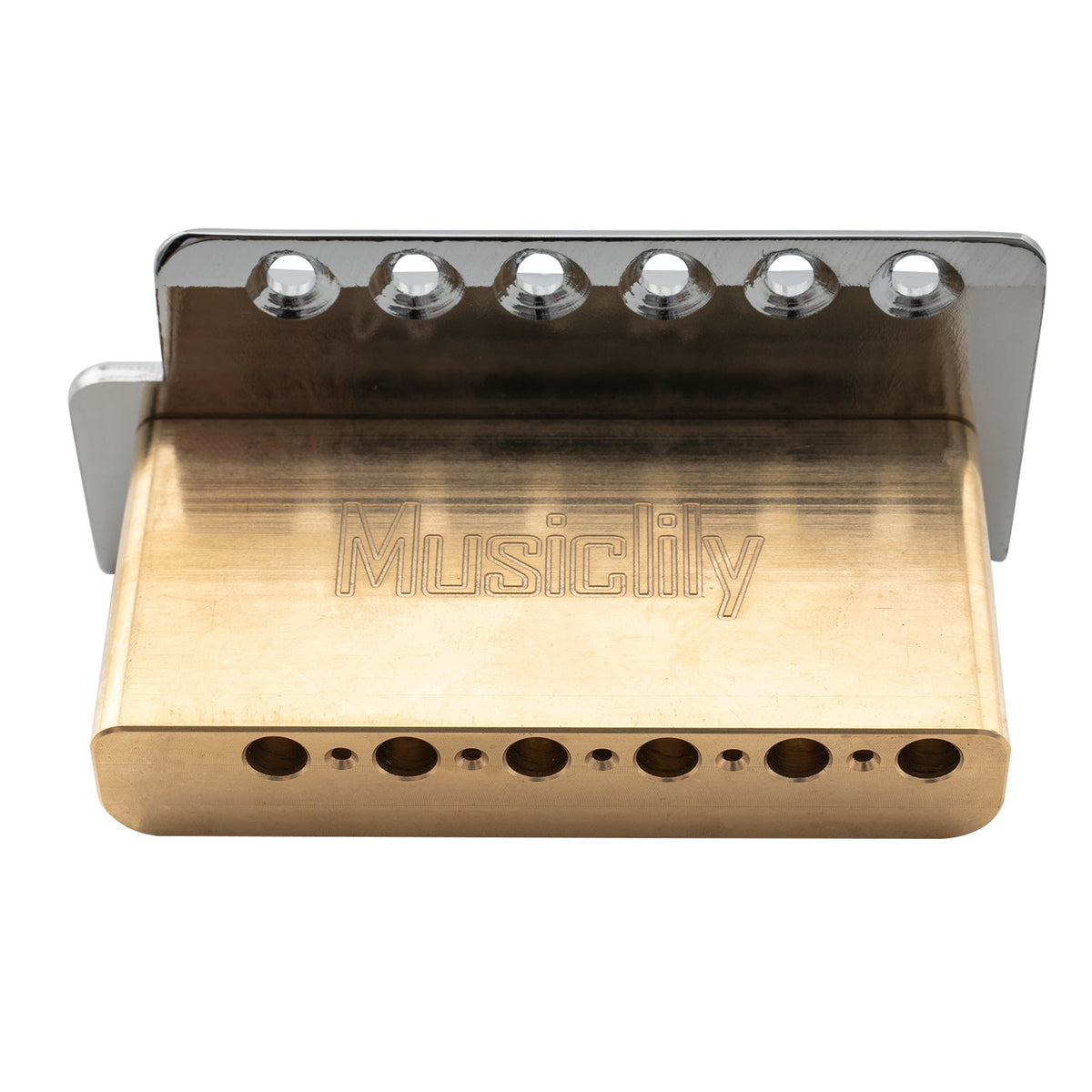 Musiclily Pro BV015 52.5mm 6-Screw Modern Style Saddles Guitar Tremolo Bridge with 36mm Solid Brass Block for Squier Strat Style Electric Guitar