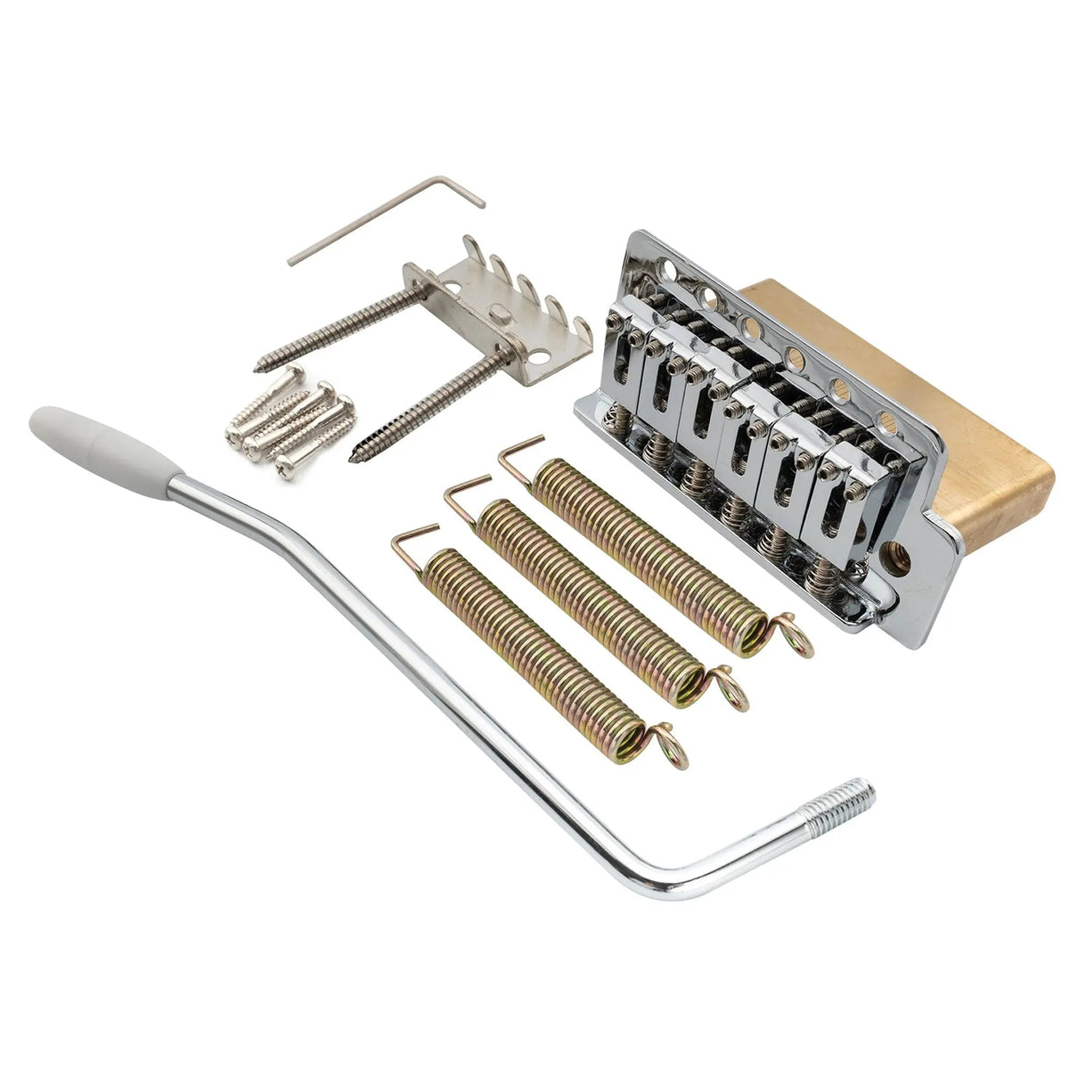 Musiclily Pro BV015 52.5mm 6-Screw Modern Style Saddles Guitar Tremolo Bridge with 36mm Solid Brass Block for Squier Strat Style Electric Guitar