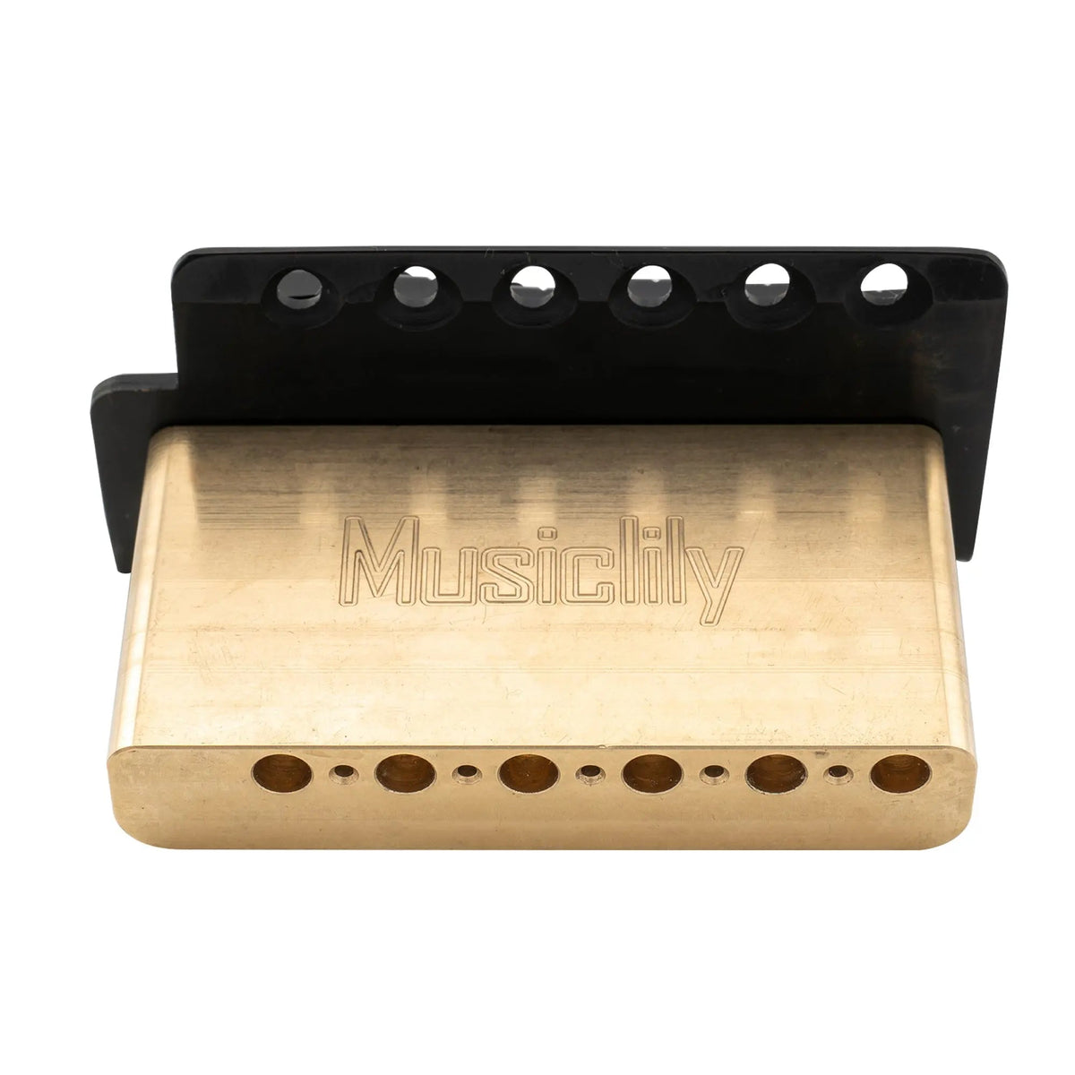 Musiclily Pro BV016 52.5mm 6-Screw Modern Style Saddles Guitar Tremolo Bridge with 40mm Solid Brass Block for Squier Strat Style Electric Guitar